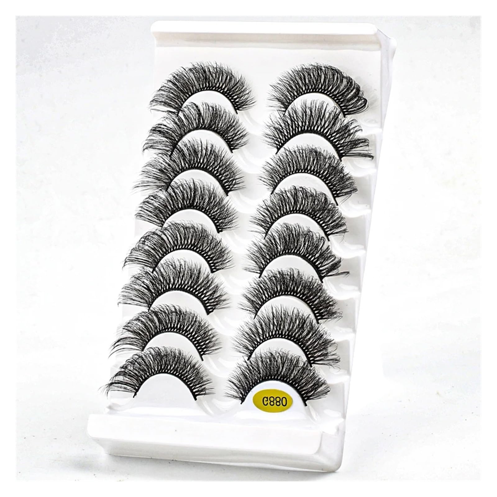 UAMOU 5/50 pudełek rosyjskie rzęsy w paski DD Curl Lashes 8 par 3D rzęsy z norek naturalne puszyste sztuczne rzęsy przedłużanie Cheerfully (Color : 8Pairs G881, Size : 5 Boxes)