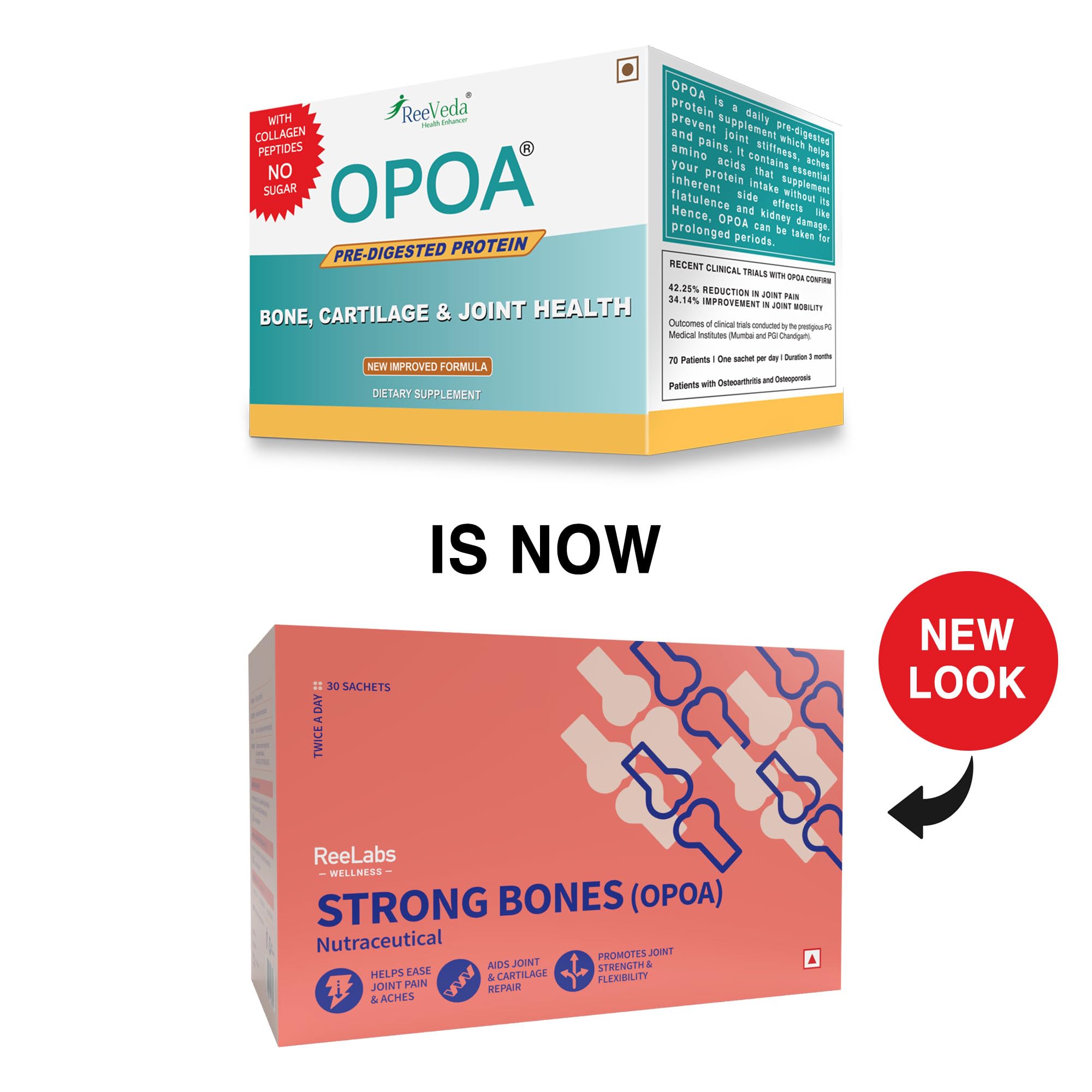 OPOA Pre-digested Protein for Bone, Cartilage & Joint Support - 30 sachets (15g each)