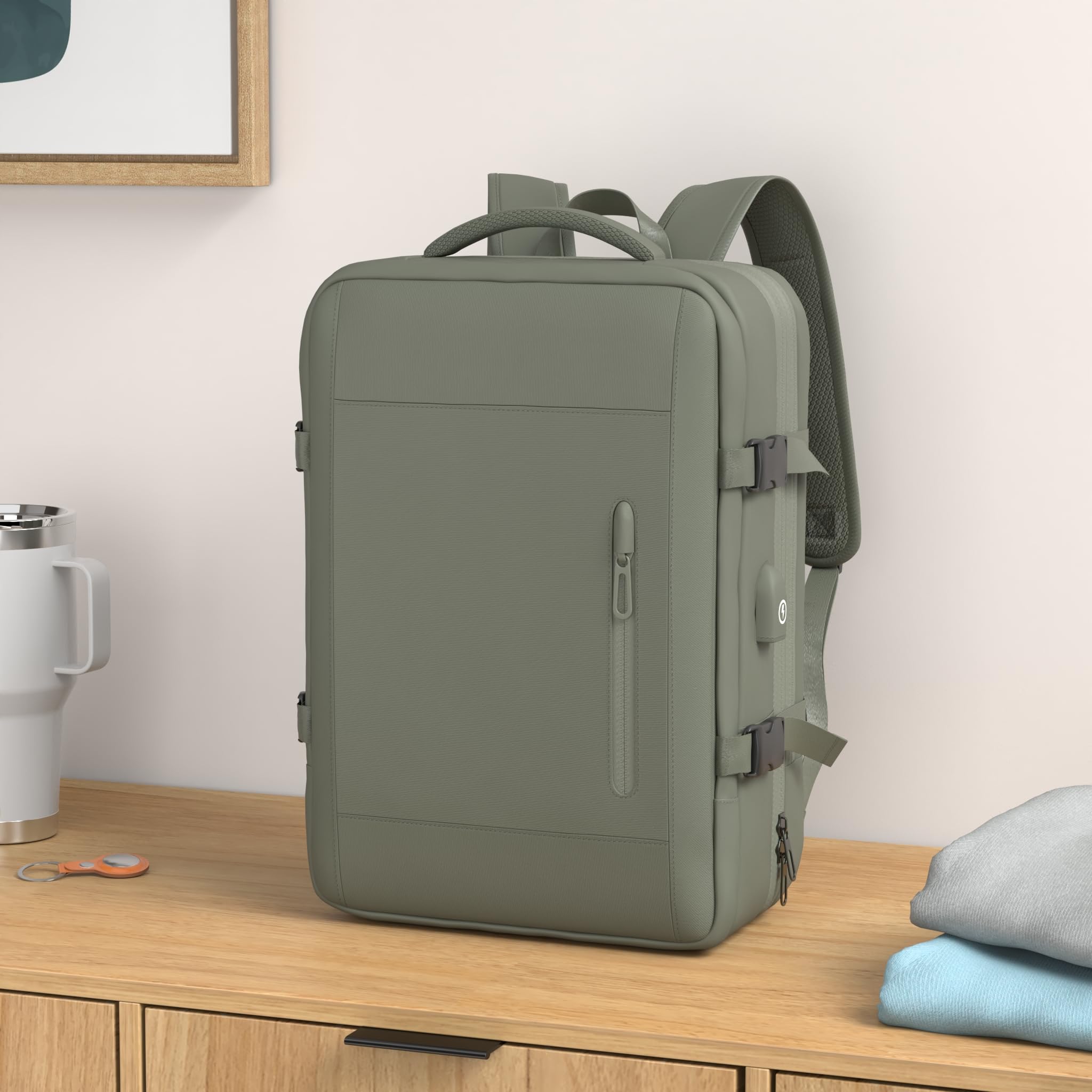 SZLX Zaino Ryanair 40x20x25 Bagaglio a Mano Donna Zaino da Viaggio con Porta USB Borse da Cabina per Easyjet 45x36x20 Zaino per Computer Portatile Impermeabile Borsa da Viaggio Uomo Travel Backpack