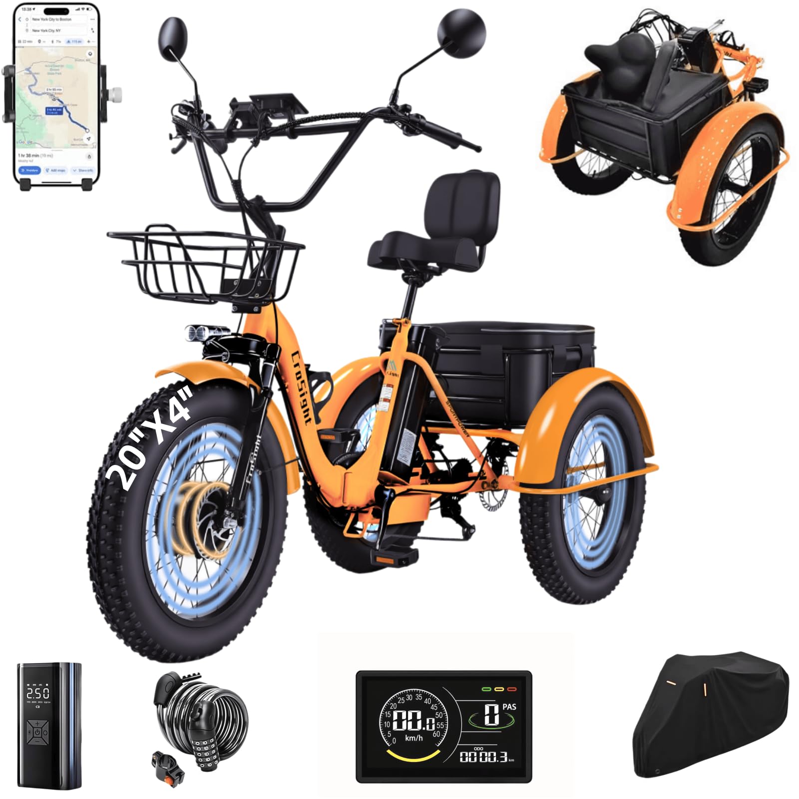 CroSight T3 Electric Tricycle for Adults