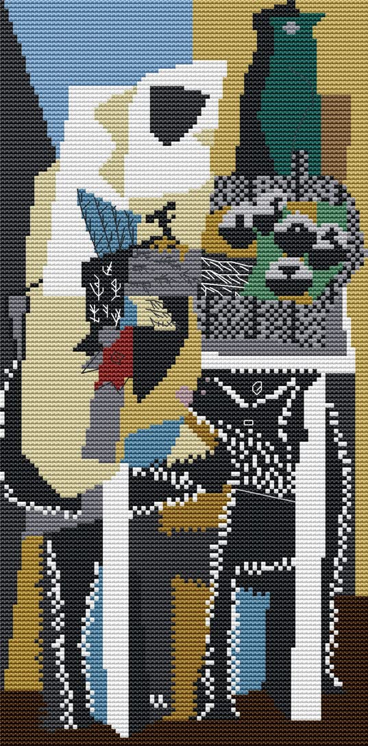 Awesocrafts Point De Croix Kit Complet Estampé, Rivière Vallée Quatre Saisons Automne Estampillé 11CT 3 Brins 39×39cm Broderie Point De Croix Imprimé