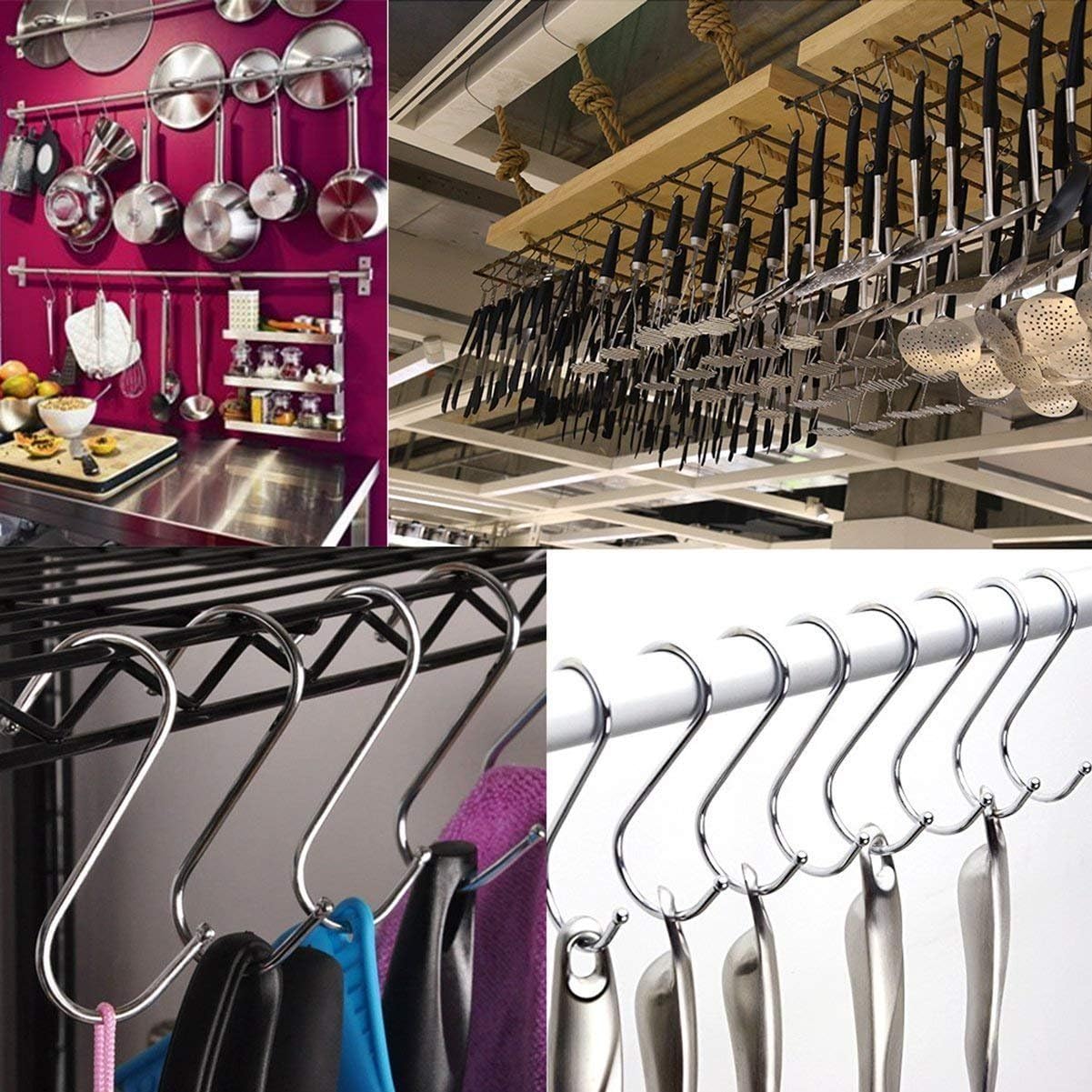 LOYMR S-Hooks - 14 Heavy Duty Hanging Hooks -6 LOYMR S-Hooks - 14 Heavy Duty Hanging Hooks -6