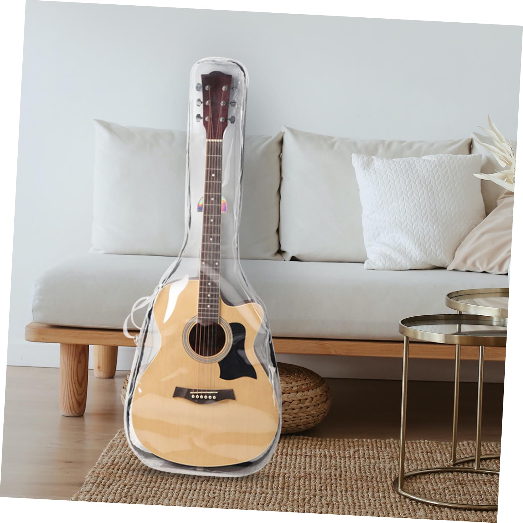HEMOTON Funda Guitarra Eléctrica Transparente de Pc, Estuche de Transporte Ligero E Doble Correa, Adecuado para Exteriores, Unisex