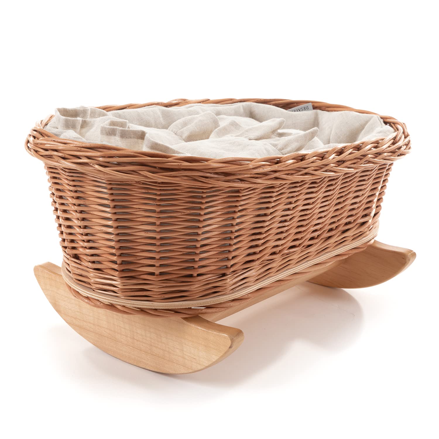 DESAYER SCHAUKELBETT MIT Leine BETTWÄSCHE, EINE SHAUKELWEIGE AUS WEIDE, SCHAUKELBETT MIT LEINEN Kissen UND Decke, NATÜRLICHE KINDERSPIELZEUG, EIN Geschenk