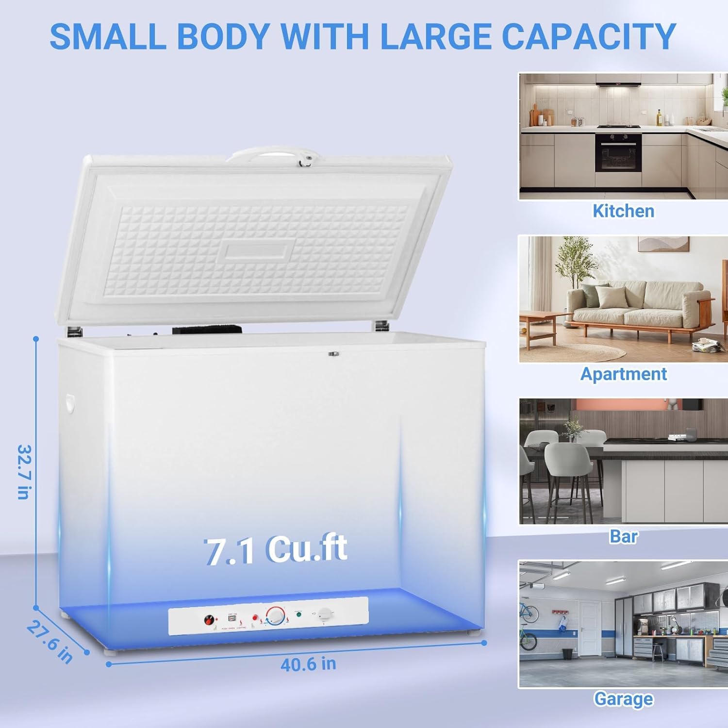 Propane Freezer 7.1 Cu.Ft,110V / LPG Gas Freezer,Chest Freezer with Removable Basket and Lock for Off Grid,Garage, RV,Food Truck,Cabins,Camping