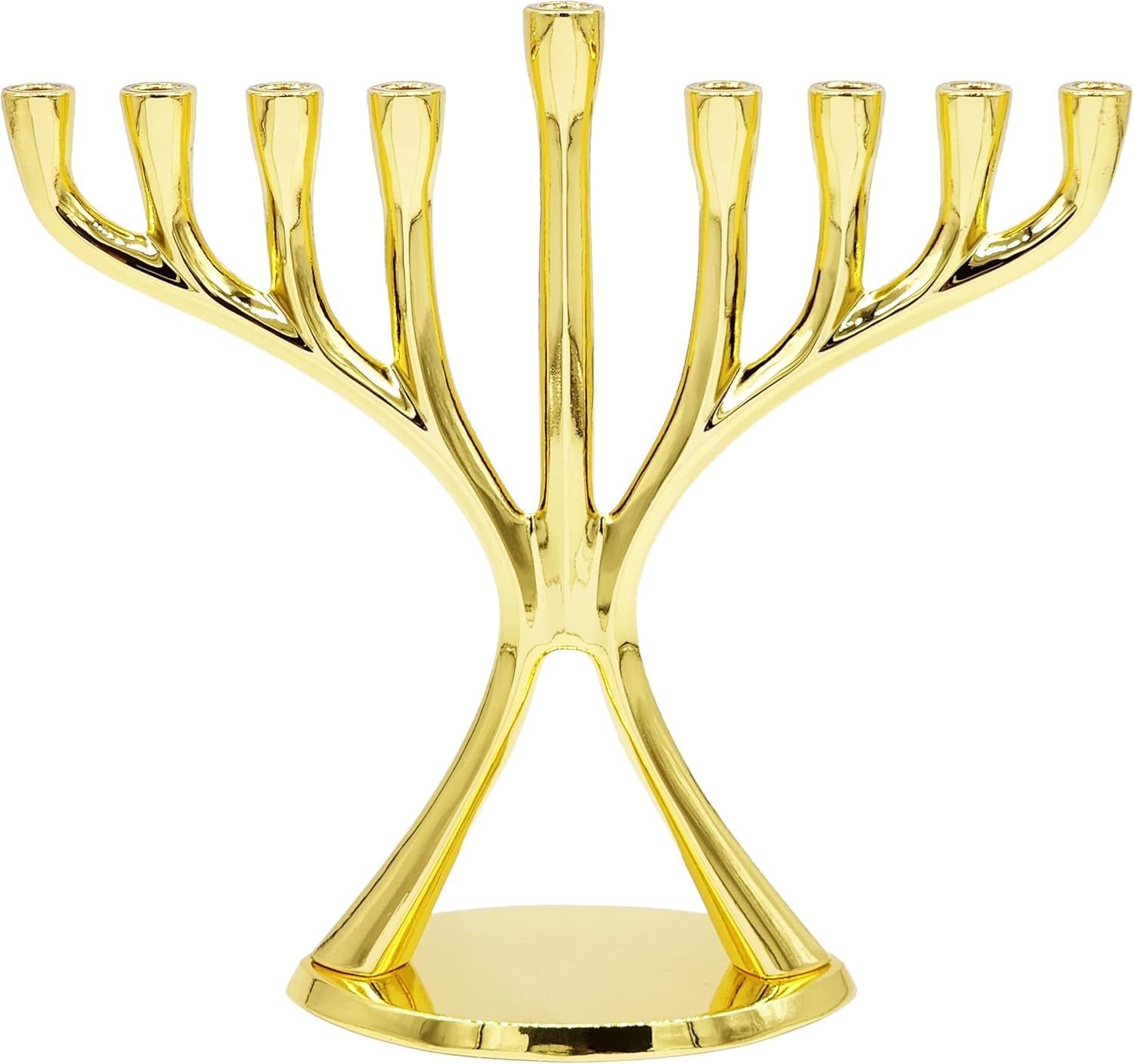 Contemporary Hanukkah Menorah, Polished, Non-tarnishing, Holds Most Hanukkah Candles (Copper) : Home & Kitchen