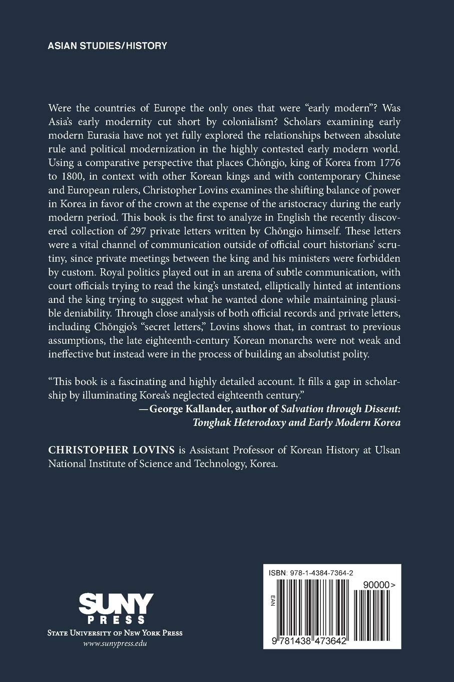 King Chongjo, an Enlightened Despot in Early Modern Korea