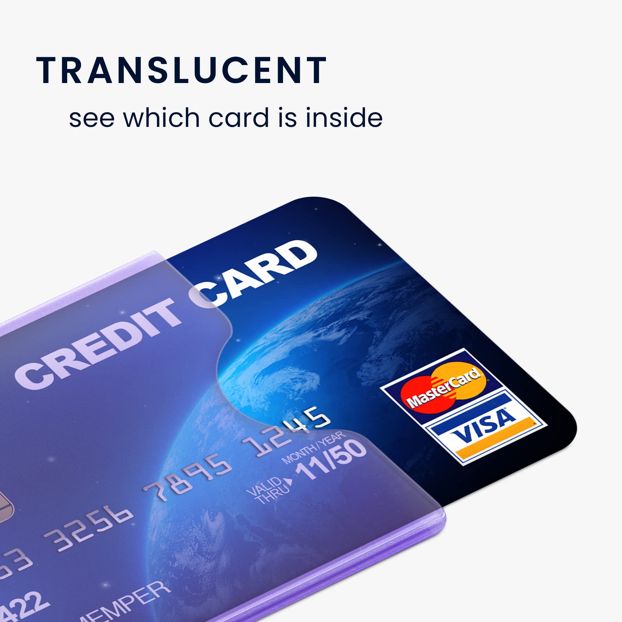 kwmobile Set 10 Custodie Protettive per Tessere - Portacarte Portatessere - Carta di Credito Tessera Sanitaria Patente Bancomat - Lavanda Trasparente