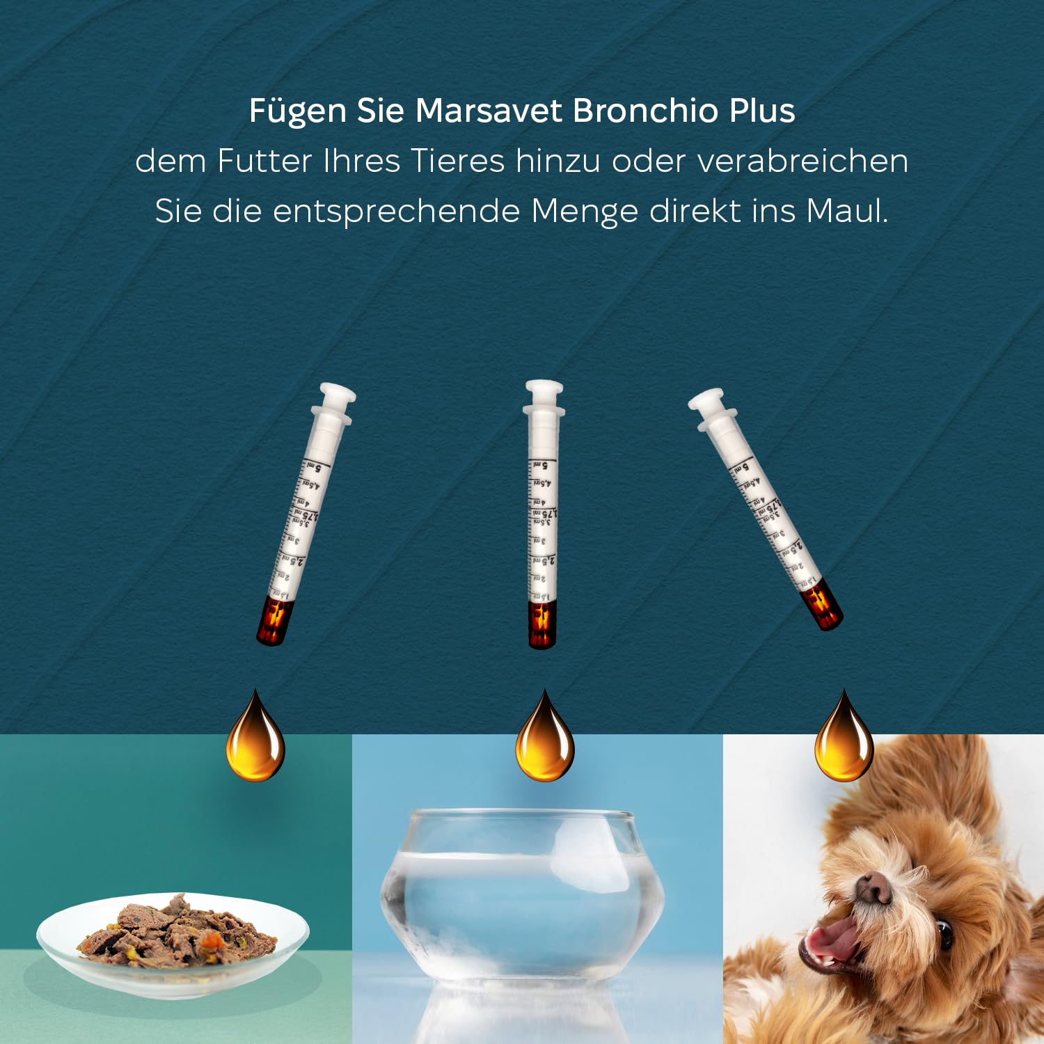 Marsavet Bronchio Plus – Flüssiges Ergänzungsfuttermittel mit pflanzlichen Inhaltsstoffen zur Unterstützung der normalen Atemwegsfunktion - für Hunde, Katzen, Nager und Vögel | 100 ml