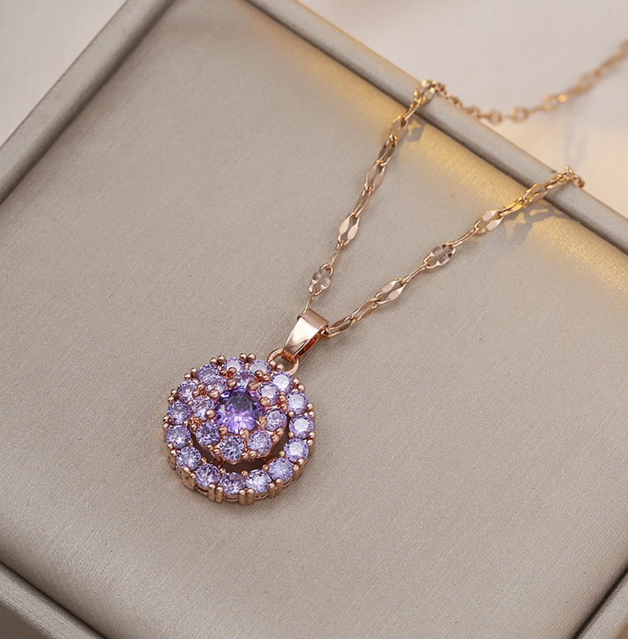 Jewelry Set for Women Rhinestone Open Ring Necklace Earrings Set Cubic Zirconia Bridal Wedding Crystal Jewelry Sets - Image 4