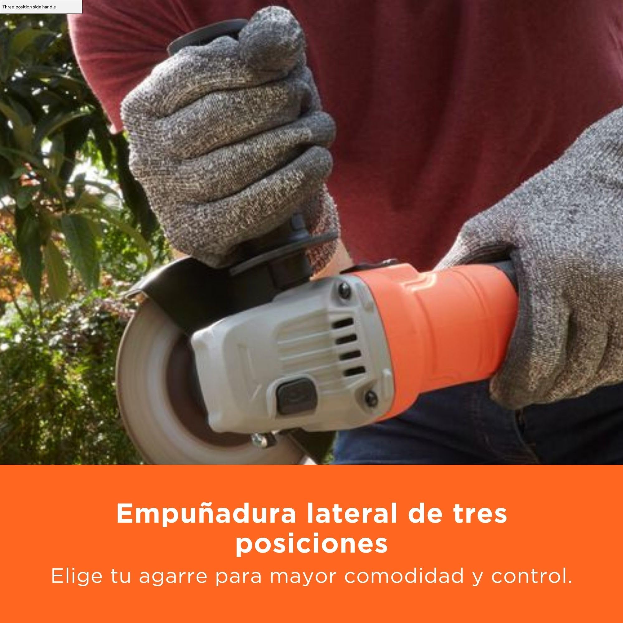 BLACK+DECKER Amoladora angular compacta con cable de 15mm 710W, BEG010-QS,