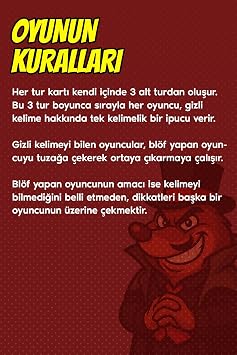Köstebek Kutu Oyunu Kart Oyunu Sahtekar Kelime Oyunu - Arkadaşlarınız Ailenizle Oynayabileceğiniz Oyun - Eğlenceli Kutu Oyunu