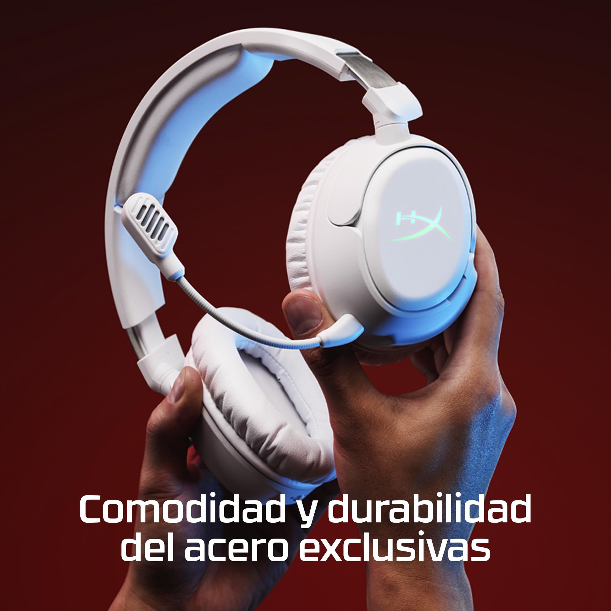 HyperX Cloud Flight 2 – Auricular Gaming inalámbrico, Luces RGB Personalizables, batería 100 Horas, Dual Wireless 2.4GHz y Bluetooth, Instant Pair, PC/PS/Switch/Móvil, Negro