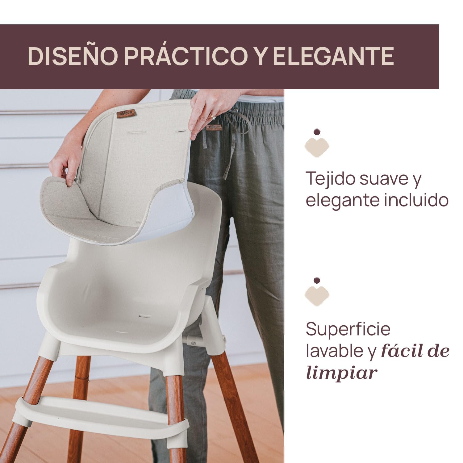 Chicco Zest Plus Trona evolutiva para niños de 6 meses a 40 kg, plegable y con asiento lavable, con acolchado incluido, cinturón de 5 puntos y bandeja extraíble, ligera y compacta