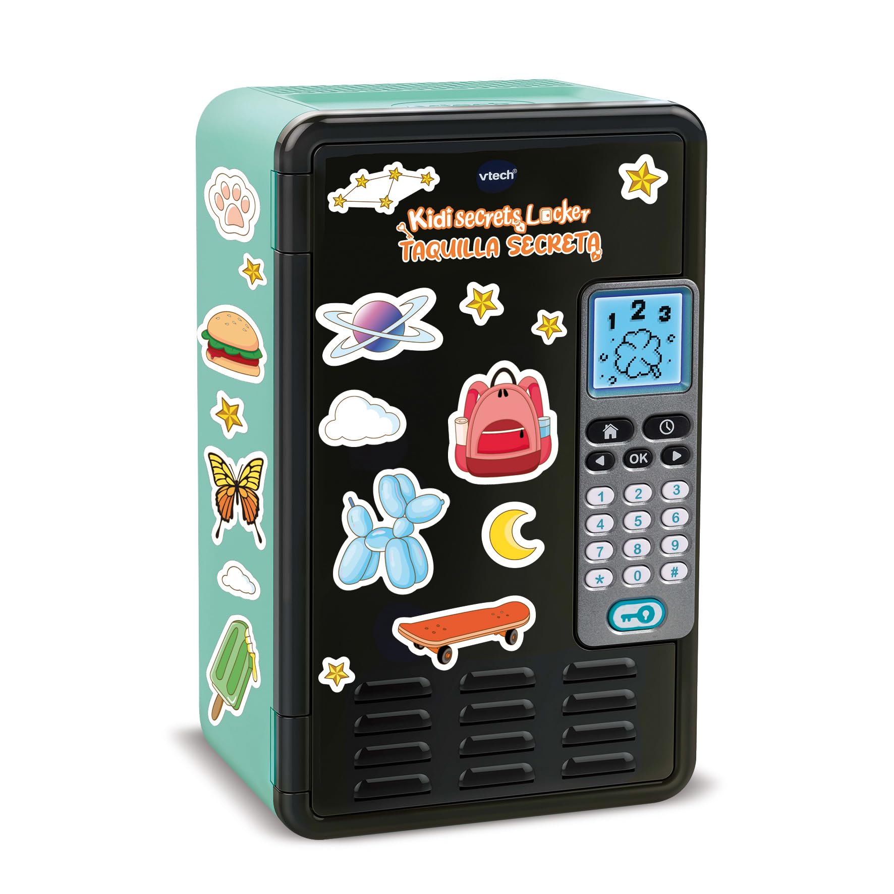 VTech - KidiSecrets Locker Taquilla Secreta, Nuevos Accesorios | Caja Fuerte con código Secreto, Personalizable, Pantalla LCD, Juguetes Electrónicos niños +6 años, Color Negro, Versión ESP