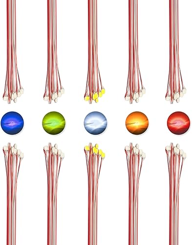 DiCUNO 100 mini diodos emisores de luz SMD pre-cableados, pre-soldadas 0805 mini luces para bricolaje, proyectos de ciencia, longitud del cable 6.3