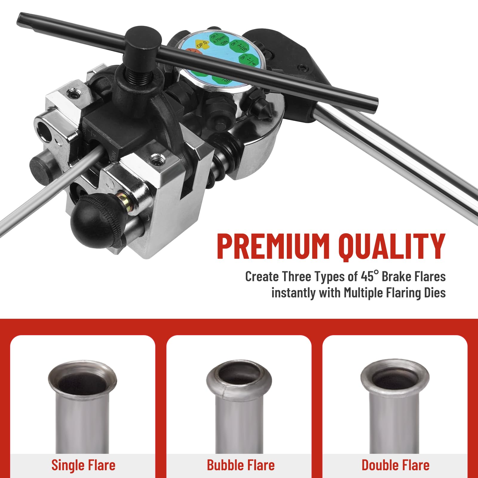 Kit D’évasement Pour Tuyaux De Frein 4,75 Mm (3/16") - Outil Manuel DIN, Compatible Cuivre/acier