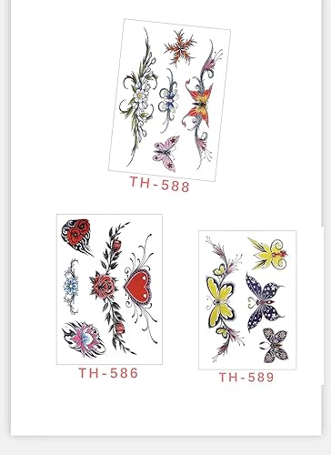 Miniatura 4 de Qullue tipos de flores, calcomanías de tatuaje temporales sexys y tatuajes falsos que se ven reales y duran mucho tiempo, son adecuados para niñas,