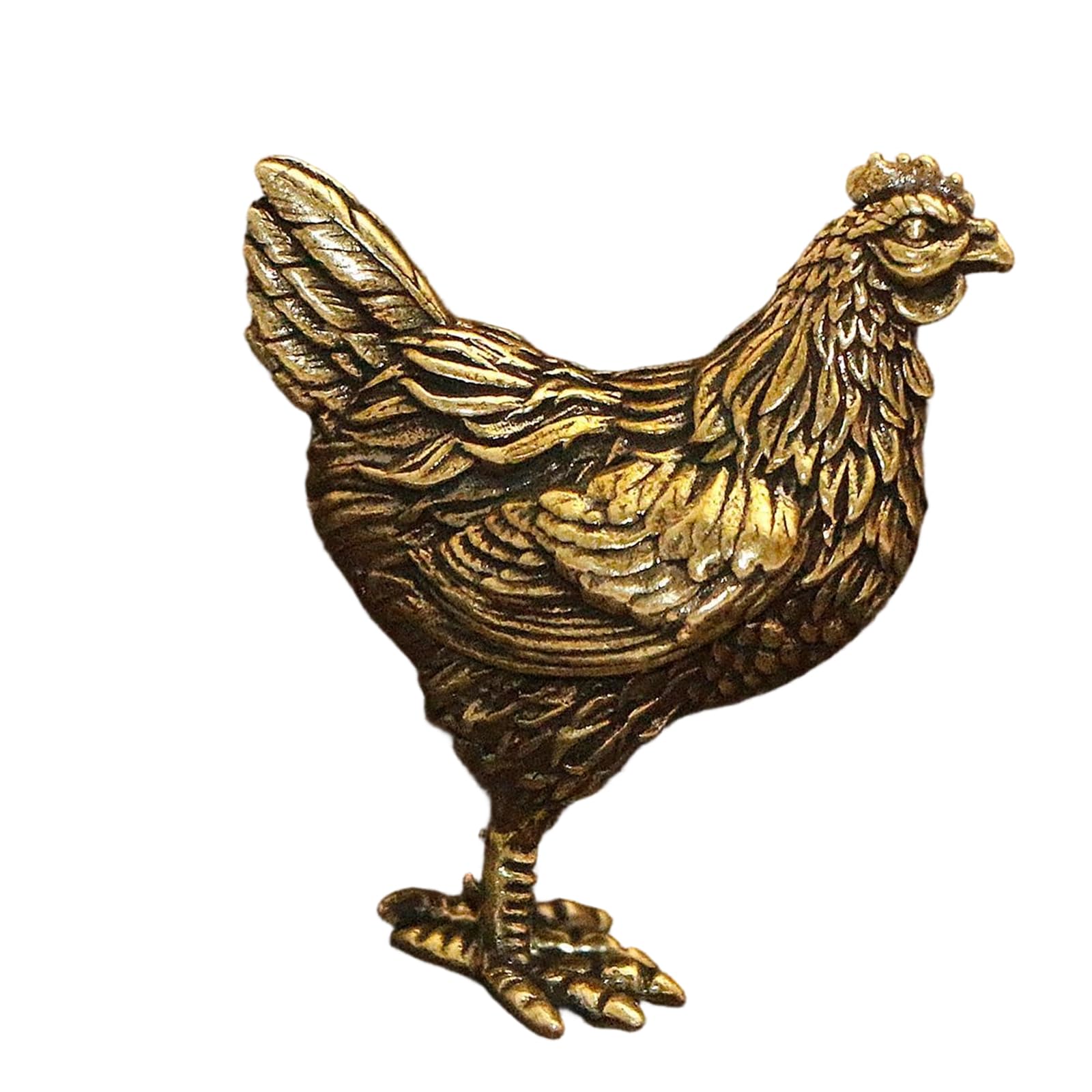 Snorvixre Brass Animal Statues Figurines Chicken Statue Sculptures Tabletop Centerpieces Home Decors Collectibles Chicken Sculptures
