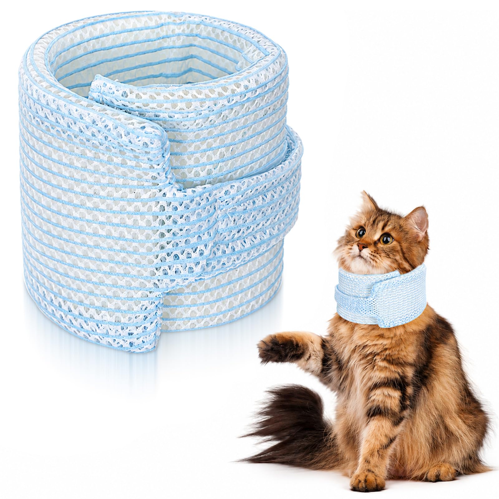 Hadnves Cat Neck Brace Adjustable Elizabethan Collar After Surgery Recovery