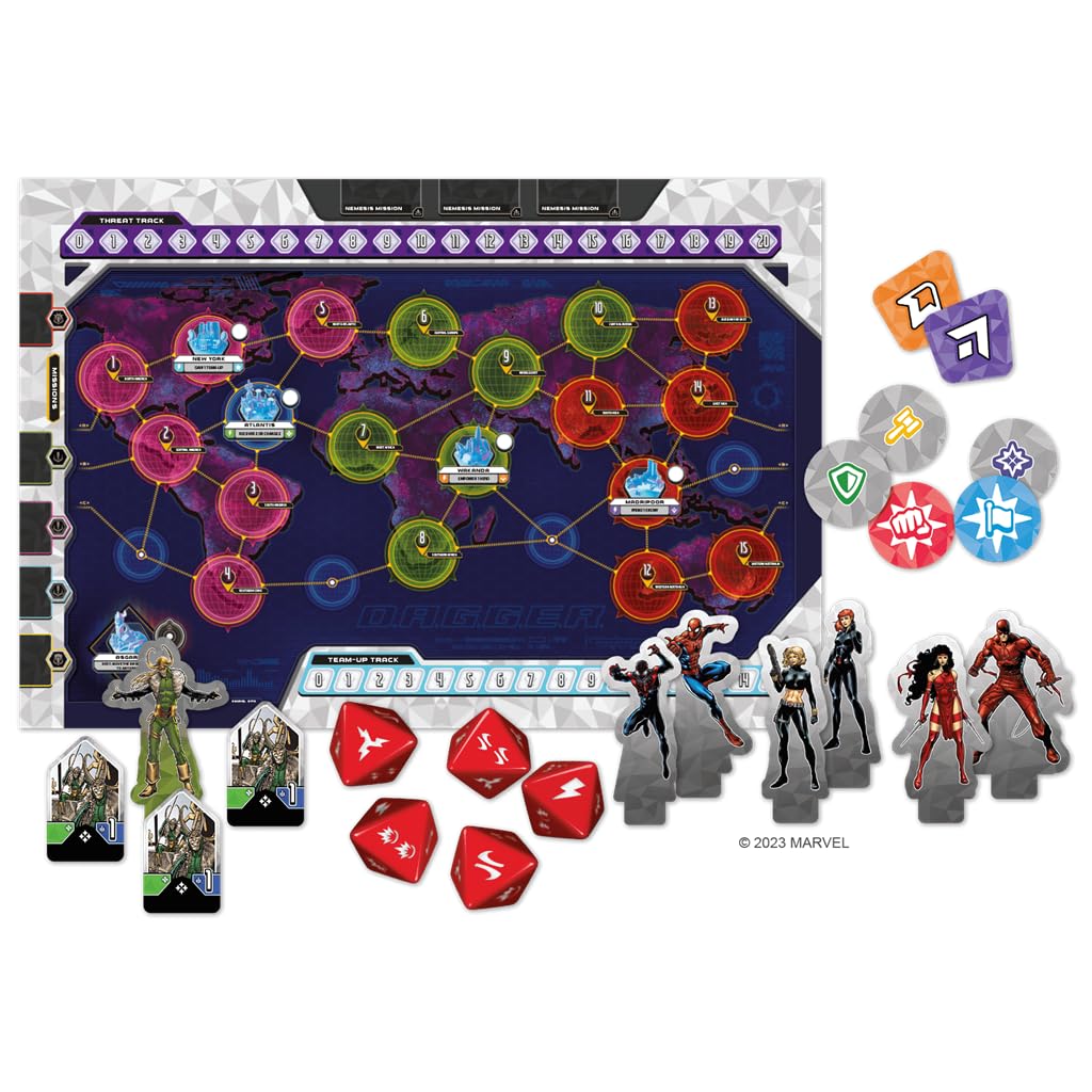 Fantasy Flight Games | Marvel D.A.G.G.E.R. | Juego de Mesa Cooperativo | Estrategia de Superhéroes | A Partir de 12 Años | De 1 a 5 Jugadores | 3-4 Horas por Partida | Español