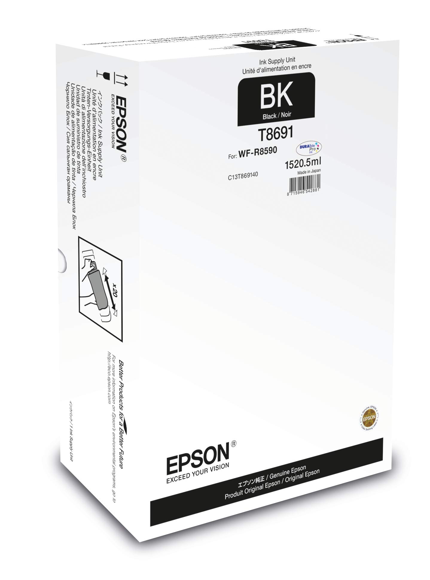 Genuine Epson Ink - T8691 BLACK / FOR WORKFORCE WF-R8590 (INC VAT) BOXED