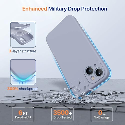 Miniatura 1248 de Miracase - Funda diseñada para iPhone 11 con protector de pantalla, funda de goma de silicona líquida, protección total contra caídas y a prueba