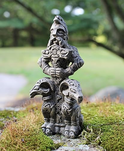 Miniatura 3 de Dryad Design Thor Figurine - Estatua vikinga nórdica del dios del trueno para decoración del hogar, 4.5 pulgadas de alto (acabado de piedra)