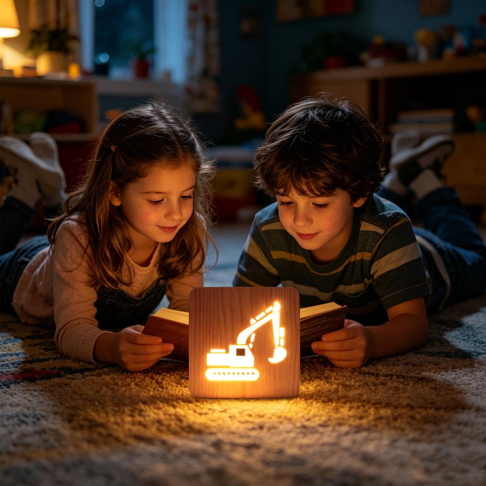 Lampka Na Stolik Nocny Estetyczna Drewniana | Lampka LED Nocna dla dzieci, chłopców oraz dziewczynek, do pokoju dziennego oraz domu, na szafkę nocną i na półkę oraz do