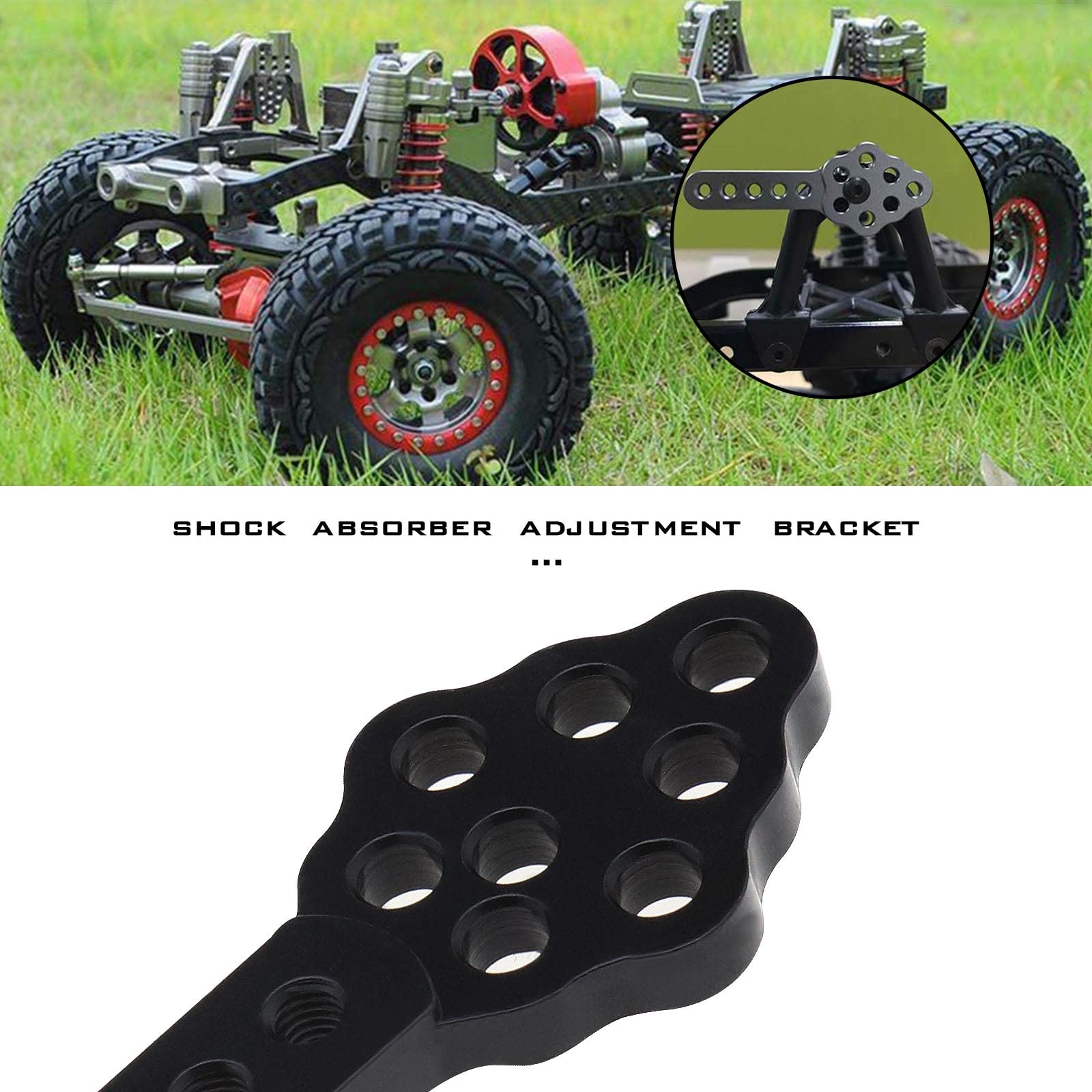 4PCS RC Shock Absorber Mount Plates - 51mm Adjustable Metal Mounts For 1/10 Scale Crawler Trucks - View #2