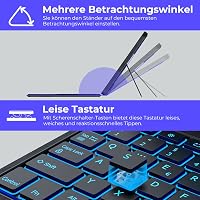 seenda iPad 10 Generációs Tok QWERTZ Bluetooth Billentyűzettel - 7 Színű Háttérvilágítás, Érintőpad, Tolltartó, Levehető Billentyűzet, 10.9" 4