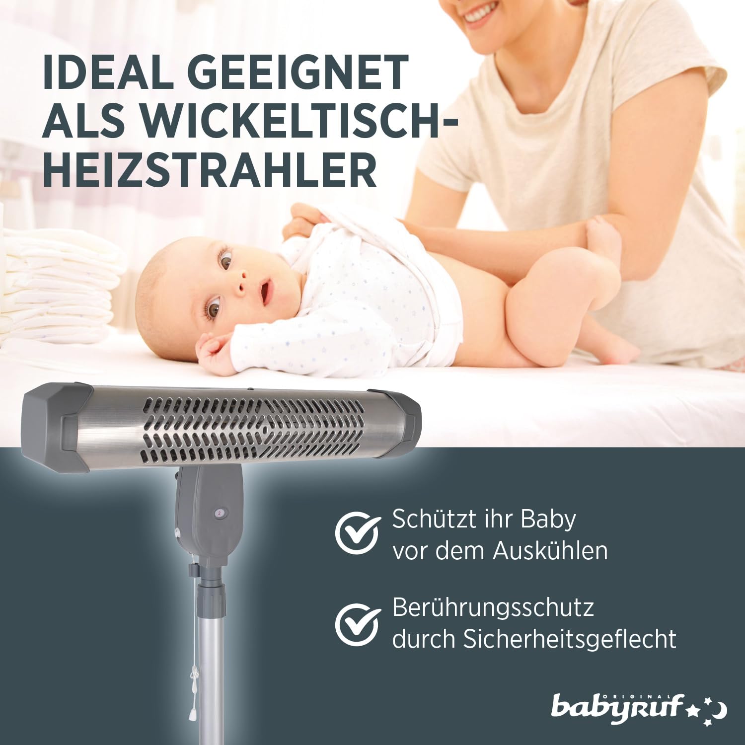 Grzejnik z modułową podstawą i stabilnym uchwytem ściennym 800 W