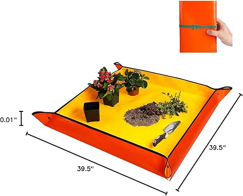 Miniatura 7 de HNXTYAOB Tapete de trasplante extra grande para plantas de interior y suculentas, bandeja portátil para macetas, tapete de jardinería reutilizable,