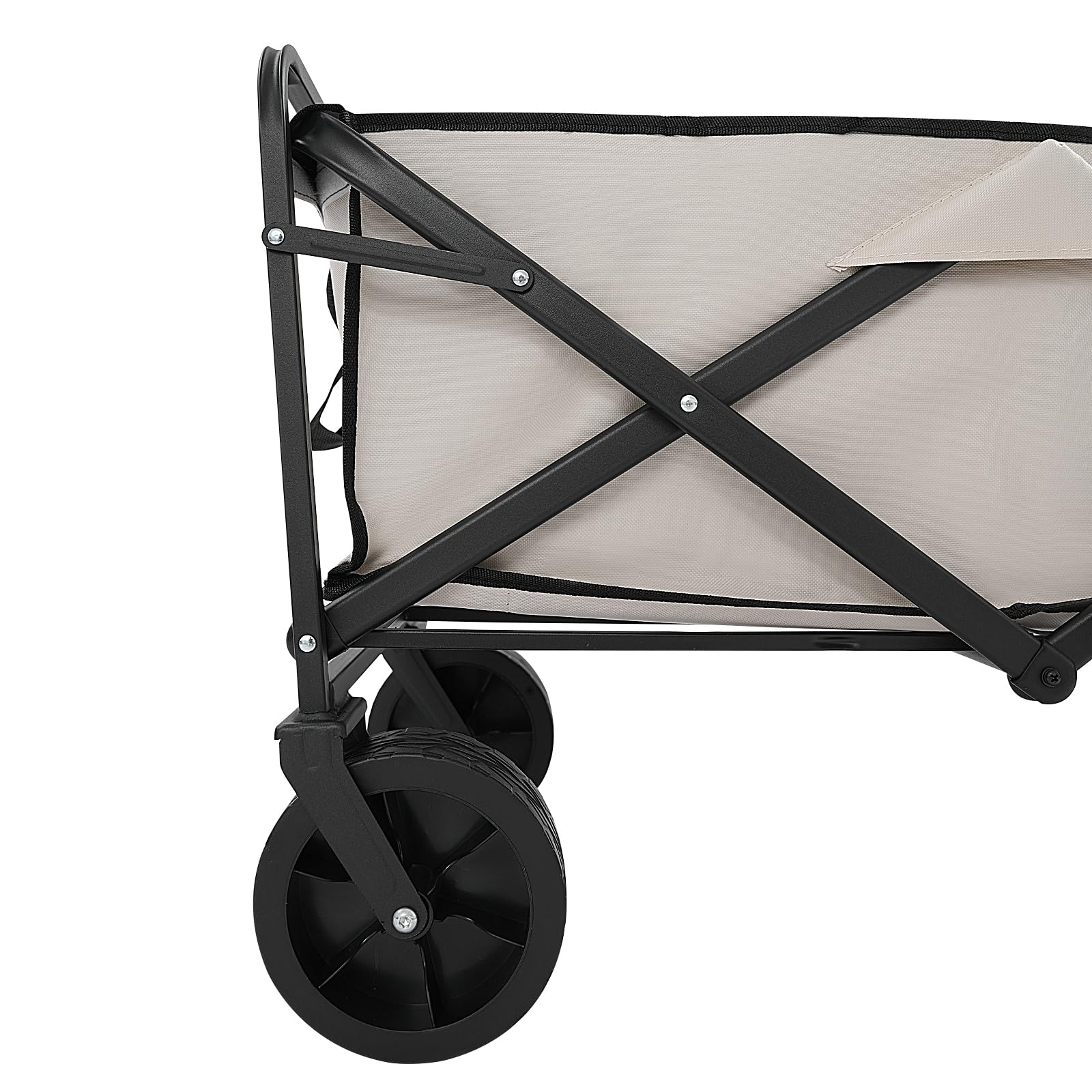 Carretilla de mano plegable de 8 pulgadas con 4 ruedas de patrón antideslizante, 89,5 x 51 cm, para actividades al aire libre, playa, jardín, parque, camping, compras