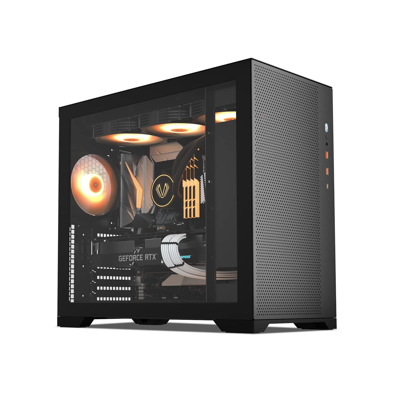 Buy Vetroo ALMESH7C Black MidTower ATX PC Case, Front Power Supply
