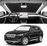 Vista 100 de Parasol de parabrisas de ajuste personalizado para Nissan Titan 2017-2024, bloquea los rayos UV y el calor, parasol de ventana delantera, fácil