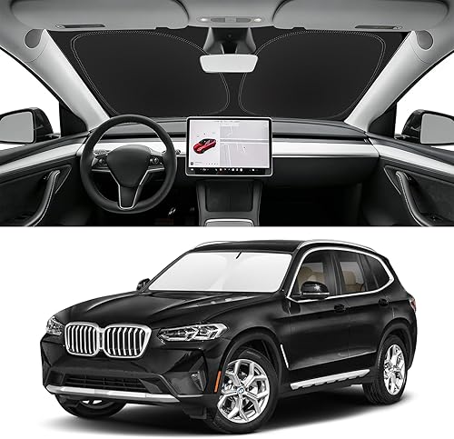 Miniatura 100 de Parasol de parabrisas de ajuste personalizado para Nissan Titan 2017-2024, bloquea los rayos UV y el calor, parasol de ventana delantera, fácil