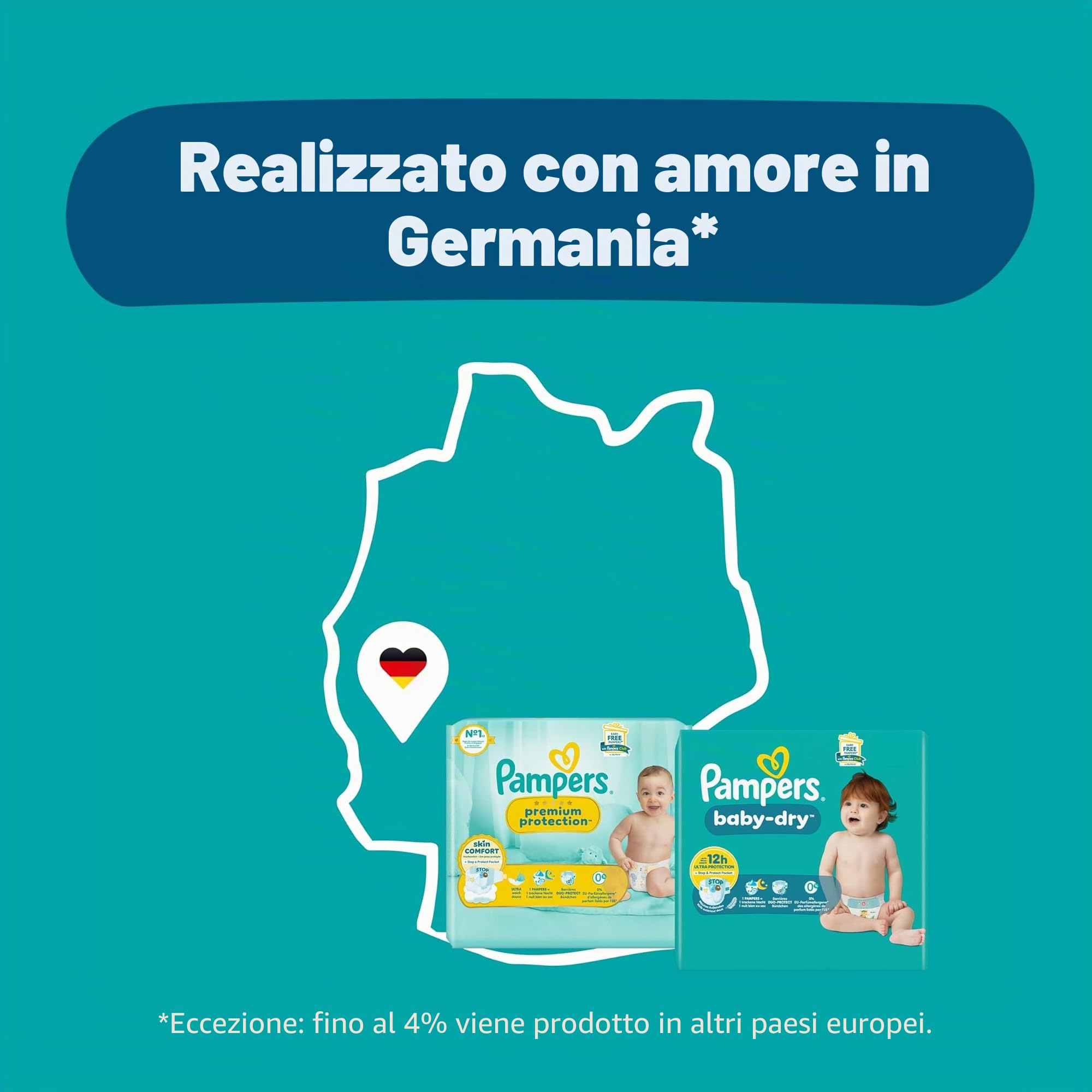 Pampers Pannolini per bambini, taglia 2 (4-8 kg), protezione premium, mini, confezione da 240 pezzi