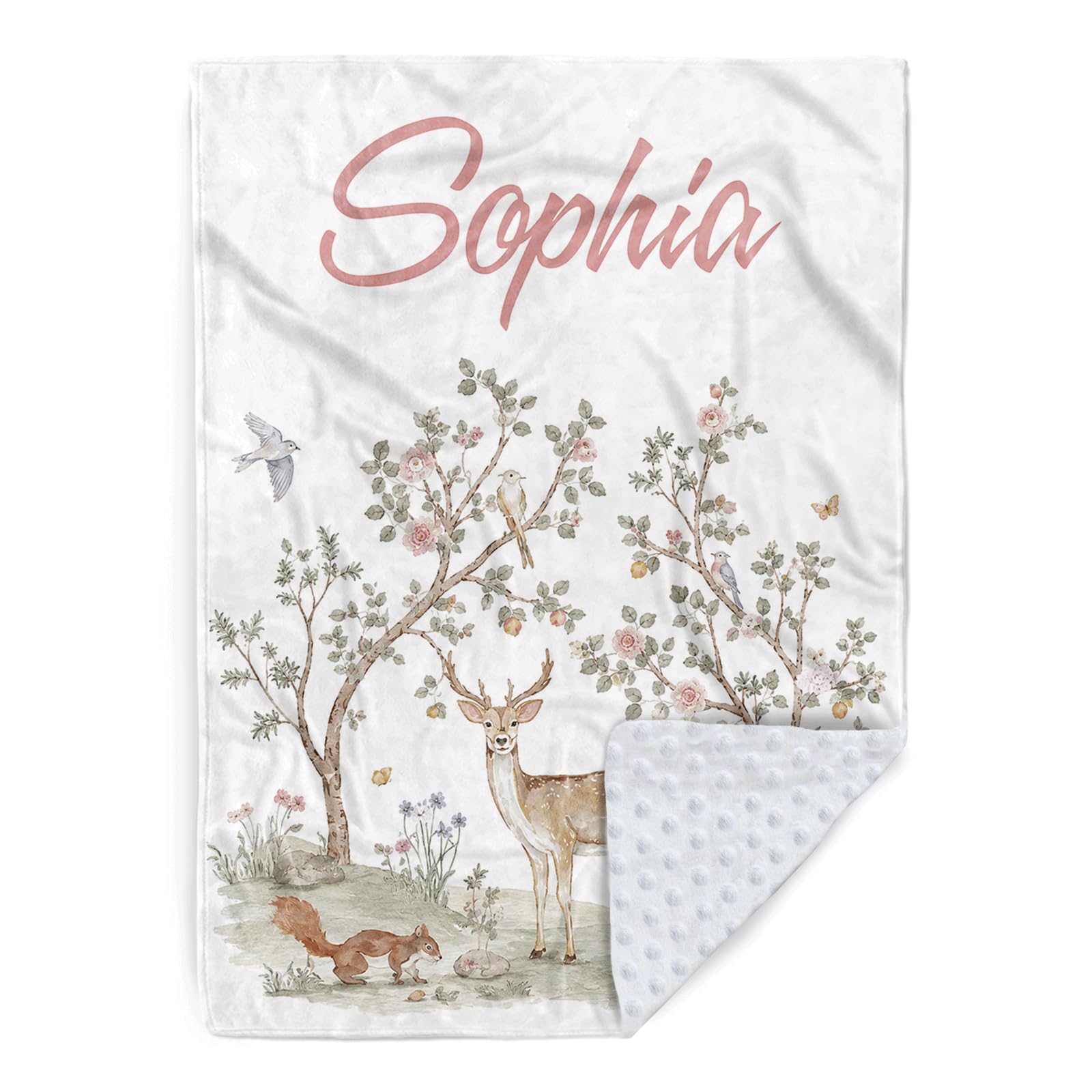 Mybbao Personalized Baby Blanket for Girls, Custom Nursery Blanket with Name, 30 x 40 Inch Soft Minky Blanket for Baby Toddlers, Newborn Print 12 โ image 1
