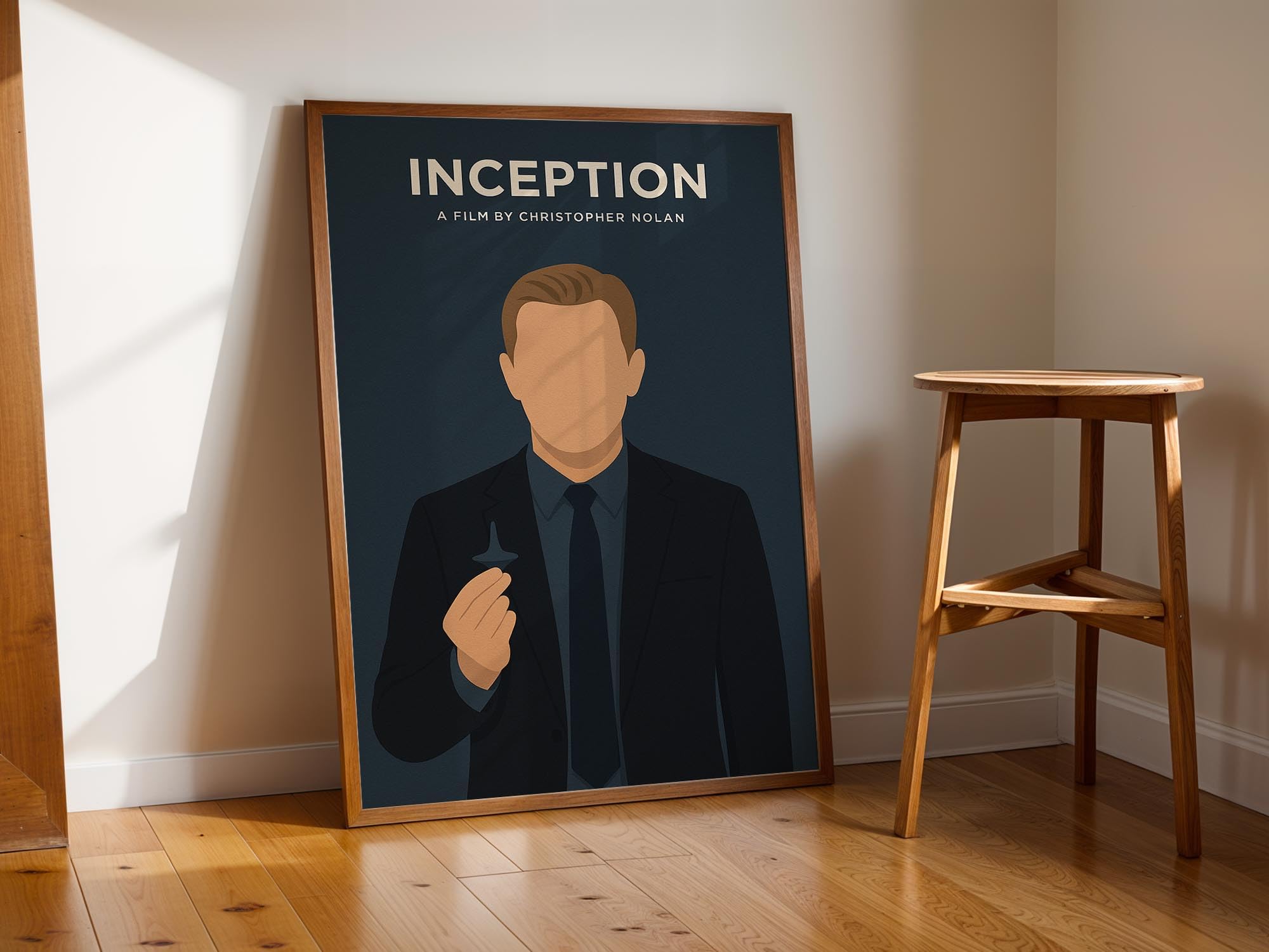 Minimal Framed Art Poster Print | Inception | Classic Movie Film Artwork | Home Decor Artworks Framed Poster Different Sizes and Colours