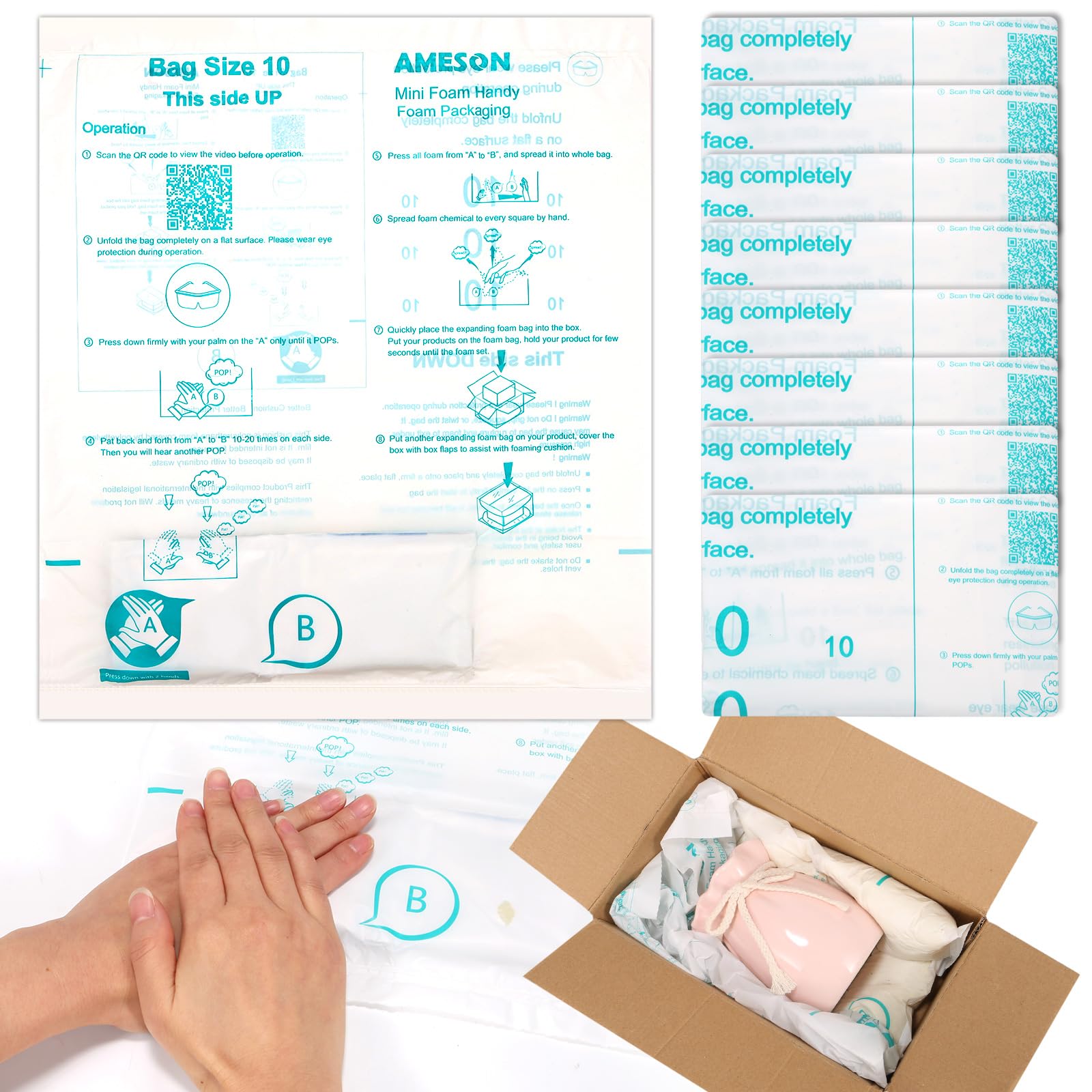 Schaumstoffbeutel, 35,6 x 40,6 cm, erweiterbarer Schaumstoff, für PC, elektronische Komponenten, Ausrüstung, zerbrechliche Gegenstände, Versand, Umzug, Verpackung, Lagerung, 8 Stück