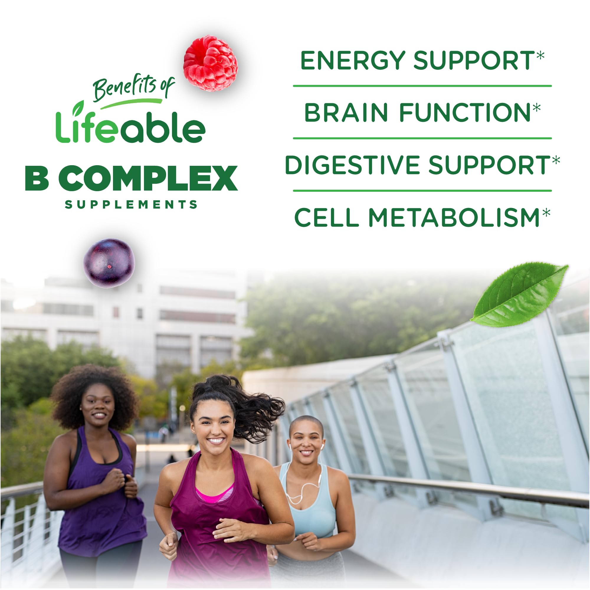 Lifeable Sugar Free Vitamin B Complex Gummies + Vitamin C, Vegan, 90 Count — Amazon image 3