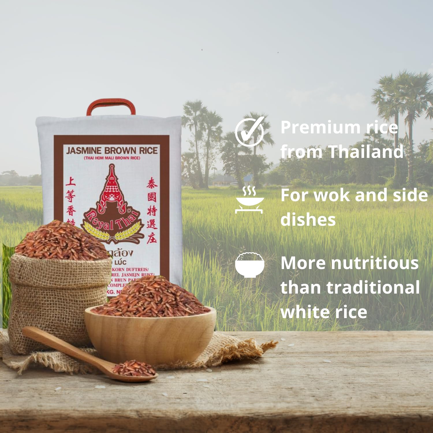 Royal Thai Rice RISO - Brauner Reis, 1 x 10 kg