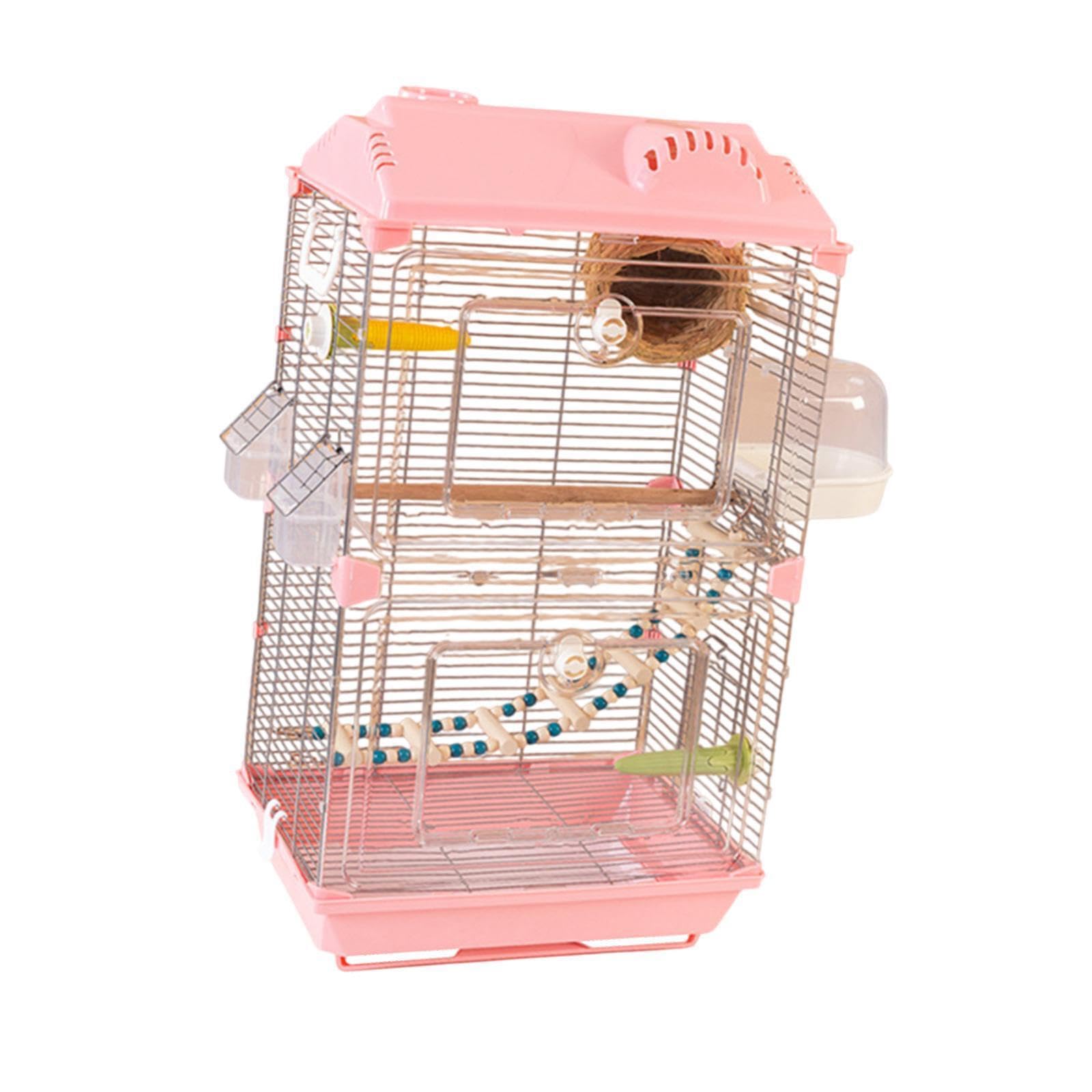 Gabbia per uccelli artigianale, nido per pappagalli, ara, con supporto, accessori, facile manutenzione e buona ventilazione, robusta e portatile, mangiatoia per uccelli,