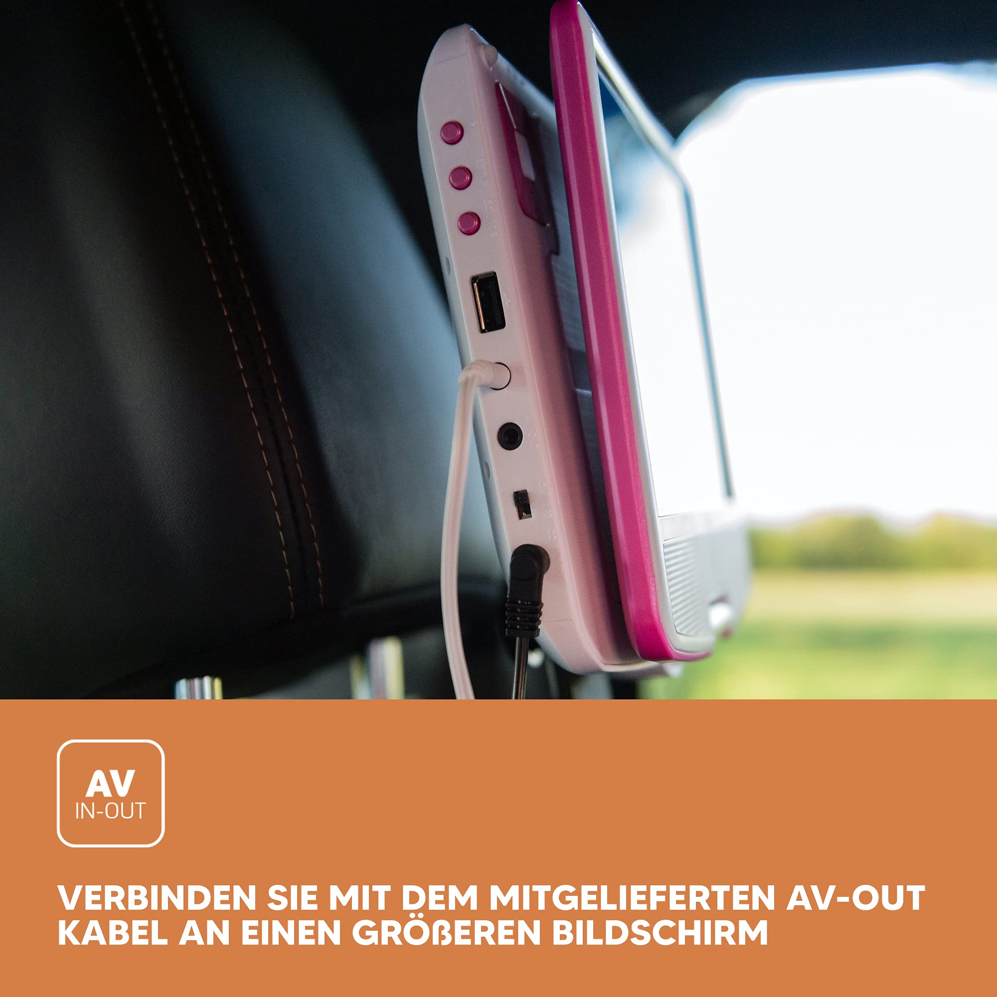 Lenco DVP-910 Portable DVD player Convertibile Nero, Rosa 22,9 cm (9")
