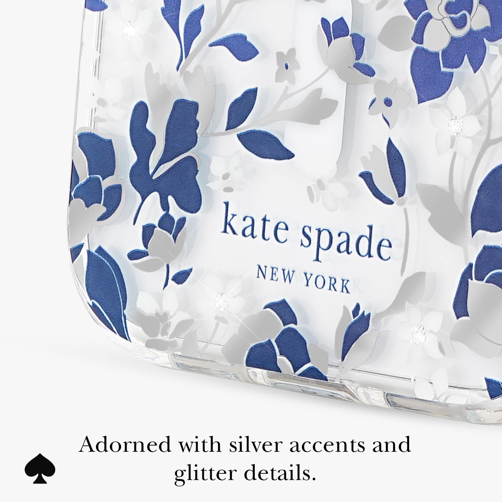 Kate Spade New York Custodia per iPhone 17 Pro Max - Compatibile con MagSafe - Custodia per telefono di design - Gemme blu aiuola