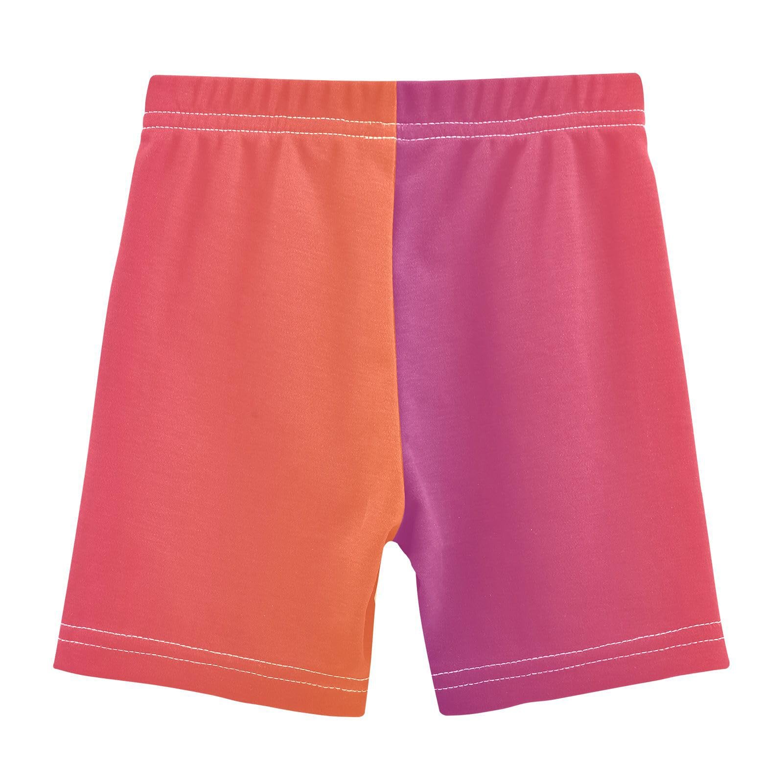 Caihoyu Big Girls Shorts Soft Cotton Bike Shorts Swimsuit for Vacation 5T Purple Orange Gradient