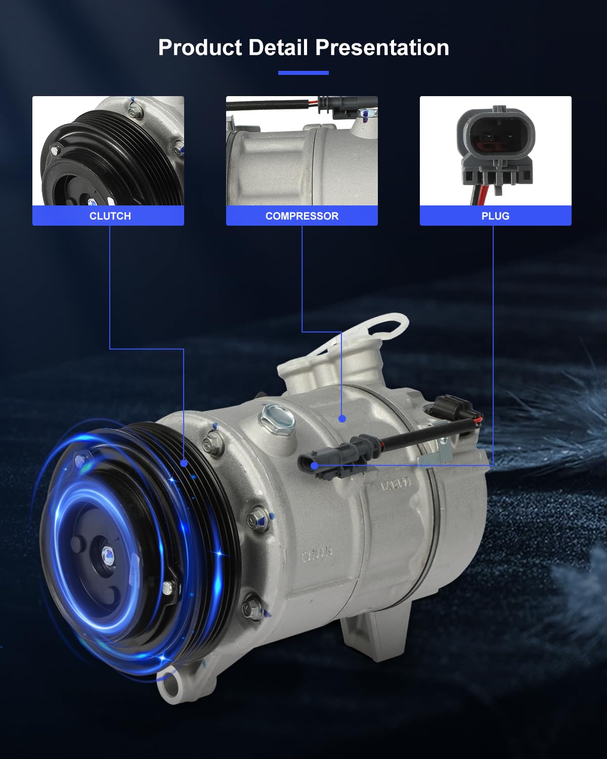 AC Compressor With Clutch For Buick LaCrosse, Cadillac XTS, Chevy Impala, Equinox, GMC Terrain – Multiple Years & Engine Sizes