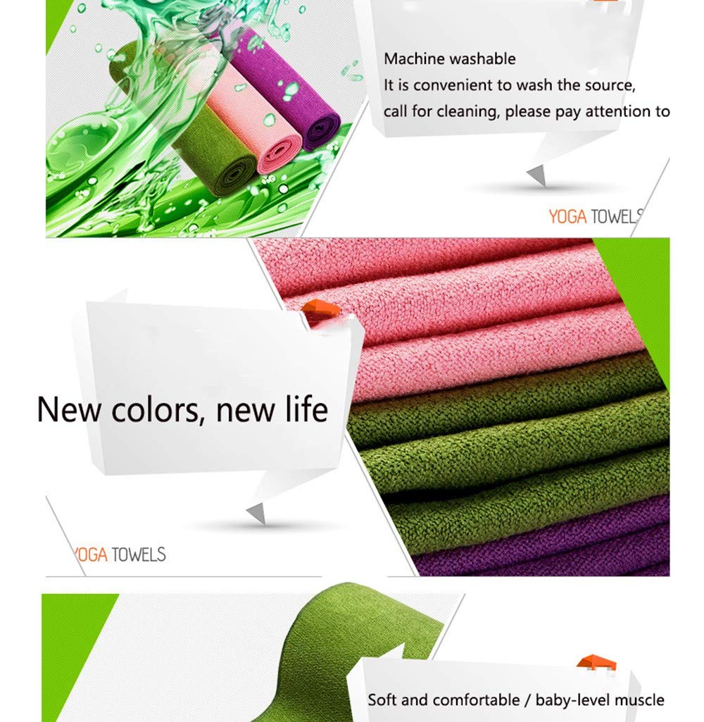 HZIH Toalla de Yoga, Toalla de Yoga Antideslizante de poliéster de Nylon de látex Natural, Adecuada para Hombres y Mujeres en el hogar, Deportes, Yoga Pilates, etc.