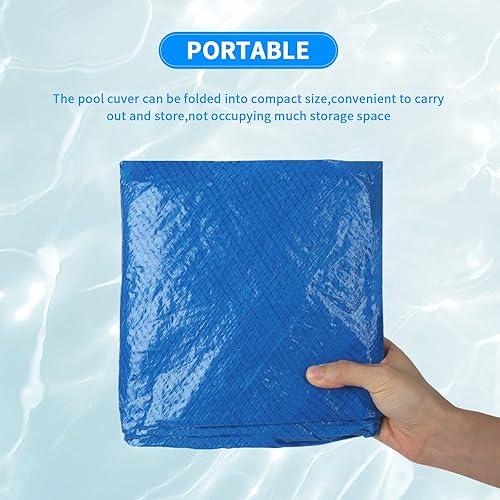Miniatura 6 de Cubierta rectangular de piscina de 7.2 x 5 pies, protector solar rectangular para piscinas y protector inflable de piscina, manta de retención de
